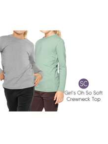 Girl's Oh So Soft Long Sleeve Crew Neck Top Youth Sizes 2 - 16