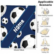 1pc Personalized Name Blanket, Football Pattern Flannel Blanket, Soft Cozy Warm Blanket, Memorable Moment Commemorative Blanket, Birthday Gift, Christmas Gift, Gift For Family And Friends, Suitable For Bedroom, Office, Bed, Sofa, Armchair, Used For Nap, Camping, Travel Washable Cute Custom,Unique,Personalized Ideal Gifts For Family,Ideal Gifts For Friends Son,Daughter,Friends,Family Sofa,Bed,Car,Tea Room,Bedroom,Living Room,Bathroom,Dining Room