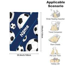 1pc Personalized Name Blanket, Football Pattern Flannel Blanket, Soft Cozy Warm Blanket, Memorable Moment Commemorative Blanket, Birthday Gift, Christmas Gift, Gift For Family And Friends, Suitable For Bedroom, Office, Bed, Sofa, Armchair, Used For Nap, Camping, Travel Washable Cute Custom,Unique,Personalized Ideal Gifts For Family,Ideal Gifts For Friends Son,Daughter,Friends,Family Sofa,Bed,Car,Tea Room,Bedroom,Living Room,Bathroom,Dining Room