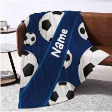 1pc Personalized Name Blanket, Football Pattern Flannel Blanket, Soft Cozy Warm Blanket, Memorable Moment Commemorative Blanket, Birthday Gift, Christmas Gift, Gift For Family And Friends, Suitable For Bedroom, Office, Bed, Sofa, Armchair, Used For Nap, Camping, Travel Washable Cute Custom,Unique,Personalized Ideal Gifts For Family,Ideal Gifts For Friends Son,Daughter,Friends,Family Sofa,Bed,Car,Tea Room,Bedroom,Living Room,Bathroom,Dining Room