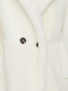 ZIAI Women's Solid Color Long Sleeve Oversized Lapel Faux Shearling Teddy Coat, Winter - White - View 8