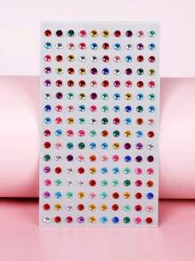 2PCS Multi-Color Silver White Rhinestone Beautiful Women's Face Decoration Rhinestone Stickers Y2K Festival Party Daily Makeup DIY Music Festival Prom Applicable To Hair Eyes Face Body Decoration Rhinestone Stickers - Multicolor - View 8