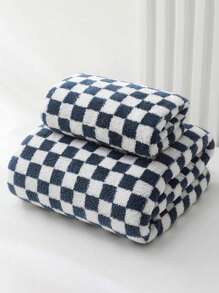 Juego de toallas de baño de franela de terciopelo a cuadros o toalla individual - Toallas extra suaves y muy absorbentes, ideales para spas, natación, envoltorios para el cabello o como mantas para sofá - Cuatro tamaños para adultos y parejas (34x75cm, 40x80cm, 70x140cm, 90x170cm)