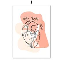 1 pieza Póster de arte de pared de pintura en lienzo de anatomía de huesos humanos esternón, columna vertebral, corazón, cerebro sin marco para decoración de sala de clínica o consultorio médico - Multicolor - Ver 33