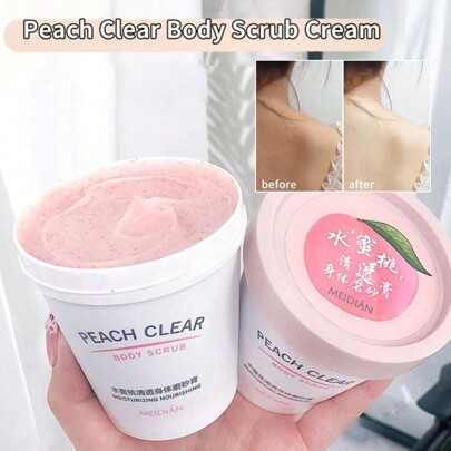 Niacinamide Ice Cream Peach Scrub, Full Body Scrub, Exfoliating Chicken Skin Bath Cream For Daily Use On The Body