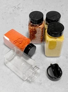 10 Porta Tempero 220ml de Plástico Tampa Dosadora Dupla Reforçada para Especiarias Parrilha Sal Grosso Pimenta Temperos Organiza Cozinha Dispensa Armário + Etiquetas