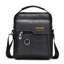 1pc Men's Shoulder Sling Bag, New PU Leather Crossbody Bag, Retro PU Leather Vertical Portable Handbag, Business Shoulder Bag, Valentine's Day Gift, Gift For Husband Boyfriend Christmas Fall Pack Vintage Bags Purse Sling Bag Mini Bag Small Bag Office Bag Sling Bag Side Bags New Life Items For Students Purse Essentials Fashion Men's Bags Small Bag For Men Retro Bag Body Bag For Men