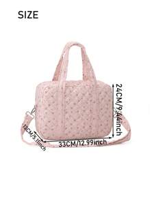 Floral Quilted Tote Handbag Multifunction Maternity Diaper Bag For Mom & Baby, Lightweight & Convenient Messenger Style (Accessories Not Included) Travel Storage Bag Travel Outfit Airport Travel Stuff Clothes Luggage Bag Christmas Gift Ideas Women Girls Xmas Gifts For Mum Birthday Gift Mom Friend Gym Bag Sport Bag Training Pack For Vacation Holiday Thanksgiving Day Thank You Gifts Valentines
