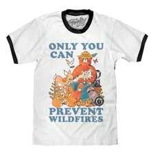 Smokey Bear Only You Can Prevent Wildfires Ringer T-Shirt - White And Black - 彩色 - 查看 1