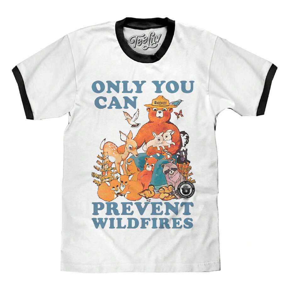 Smokey Bear Only You Can Prevent Wildfires Ringer T-Shirt - White And Black - 彩色 - 查看 1