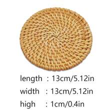 Rattan Coasters, Coasters, Tea Mats, Tableware Mats, Bowl Mats, Plate Mats, Anti-Scalding Mats, Coaster Sets, Heat-Resistant Bamboo Rattan Material, Hand-Woven, Suitable For Tea Cups And Coffee Cups As Well As Tableware Tea Sets, Used To Protect Desktop Dining Table Insulation, Very Suitable For Home Decoration And Holiday Gifts - Multicolor - View 13