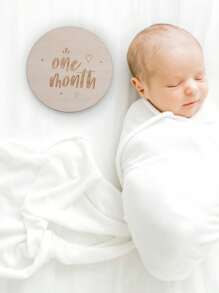 12 件婴儿每月里程碑木制圆盘，新生儿摄影道具，适合 12 个月成长婴儿派对家庭装饰礼物婴儿派对复活节礼物，适合女孩/男孩 - 彩色 - 查看 6