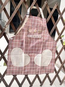 1PC Water And Oil Resistant Bib Apron With Hand Towel Pocket For Cooking And Baking Suitable For Home Cleaning, Kitchen Cleaning, Stain Resistant, Water Resistant - Multicolor - View 7