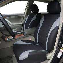 Housses de siège de voiture universelles pour sièges avant, en tissu polyester durable, installation facile, protection rembourée de mousse toutes saisons, convient à la plupart des véhicules (lot de 2)