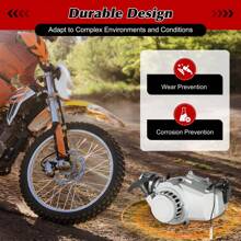 SHZICMY 2 Stroke Pull Start Engine Motor Kit 49cc Equipped With 0.32gal Large-Capacity Fuel Tank For Mini Pocket Dirt Bike Scooter ATV Single Cylinder, Air-Cooling Easy To Operate - Silver - View 2