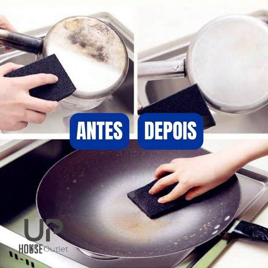 Kit 10 Magic Sponges Heavy Duty Cleaning Stainless Steel Pan Removes