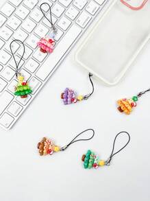 圣诞树形手机挂绳，创意手机挂饰，吊坠挂绳，背包装饰 - 彩色 - 查看 1