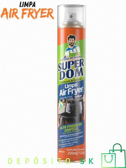Limpador de Fritadeira a Ar Super Dom, Alto Poder de Limpeza, Desengordurante 250ml, Cozinha, Banheiro, Casa, Fornecedores de Produtos Domésticos