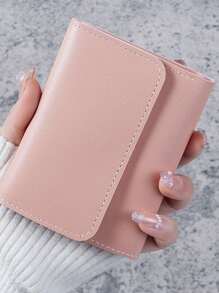 Short Wallet Three Fold Short Clip Wallet Solid Color Multi Card Slots Coin Cute Foldable Clip Female Wallet Card Holder Wallet Business Card Holder Credit Card Holder Women For Women Wallet Mini Wallet Purse Wallet Card Wallet - Multicolor - View 3