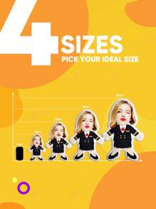 1pc Personalized Minime Face Pillow - Custom Photo Soldier, Police, Pilot, Boss, Chef, Surgeon, Nurse, Casual Suit - Customizable Gift For Her,