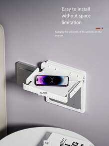 1pc Electrical Outlet Shelf Holder, Wallmount Storage Rack For Living Room, No Tools Required For TV Box, Speaker And Router - Multicolor - View 5