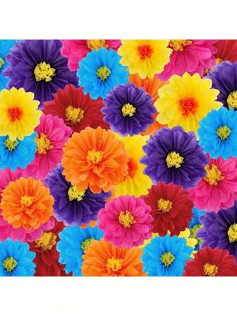 12 piezas de pompones de papel de seda en tonos rosa, rojo y rojo rosa, decoración DIY colgante de flores, adecuado para decoración de fondo de boda, pared y suministros para fiesta, Navidad