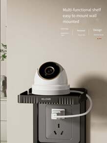 1pc Electrical Outlet Shelf Holder, Wallmount Storage Rack For Living Room, No Tools Required For TV Box, Speaker And Router - Multicolor - View 4