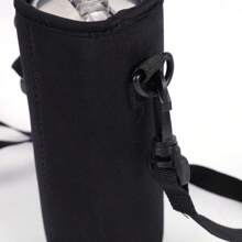 1pc Black Color Insulated Water Bottle Sleeve, Scratch Resistant, Crossbody Portable Holder (Bottle Not Included) - Black - View 2