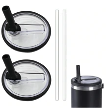 1 pieza Tapa con pajilla para vaso térmico de 40 Oz, nuevas tapas de repuesto a prueba de fugas transparentes 2024, tapas a prueba de derrames para accesorios de vasos