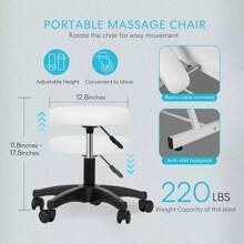 3-Section Tattoo Chair, Adjustable Professional Salon Massage Bed Tattoo Bed Chair With Spa Stool And Towel Hook For Beauty Barber Spa Beauty Equipmentlash Bed ,Massage Bed, Salon Equipment,Beauty Bed,Salon Furniture,Lash Table - 白色 - 查看 7