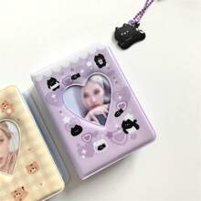 1 pezzo Album fotografico rettangolare adorabile con motivi animali, portafoto a forma di cartone animato di 3 pollici con copertina dipinta, con portacarte in plastica PP - regalo perfetto a tema K-pop per la Festa della Mamma, Capodanno, Pasqua, forniture scolastiche, ritorno a scuola