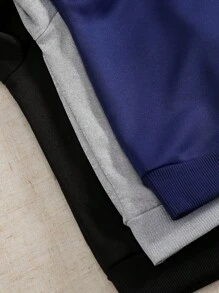 3pcs Letter Print Hooded Sweatshirt Set, Pullover - Multicolor - View 6