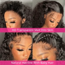 Jerry Curl Wave Lace Front Wigs Human Hair 180% Density 13x4 HD Lace Front Wigs Human Hair Pre Plucked With Baby Hair Deep Curly Water Wave Wig Human Hair For Women Wet Wavy Wigs Human Hair