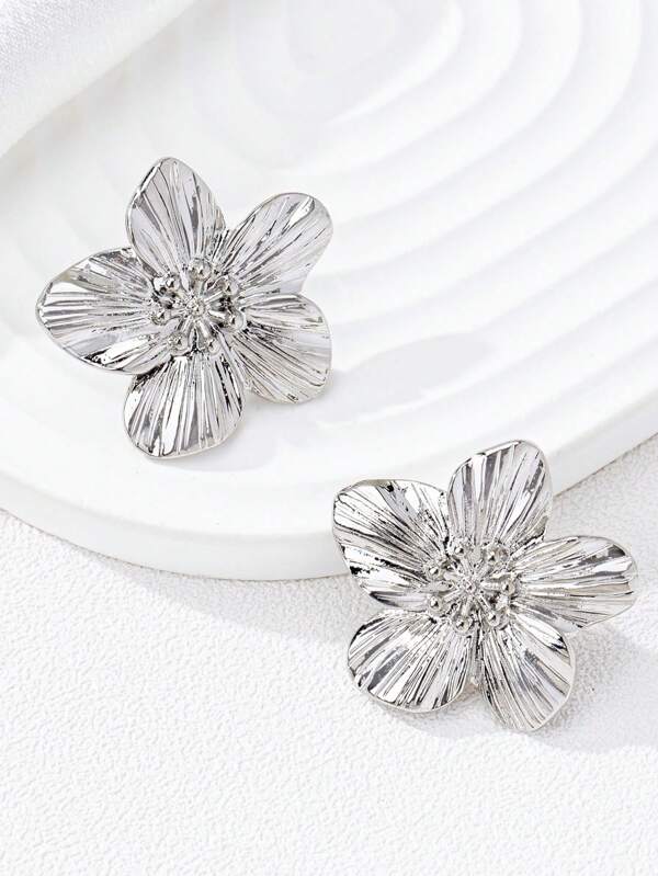 1pair French Style Vintage Exaggerated Flower Shaped Earrings Suitable For Daily Wear Valentines,Mom,Mother,Mother's Day,Gift