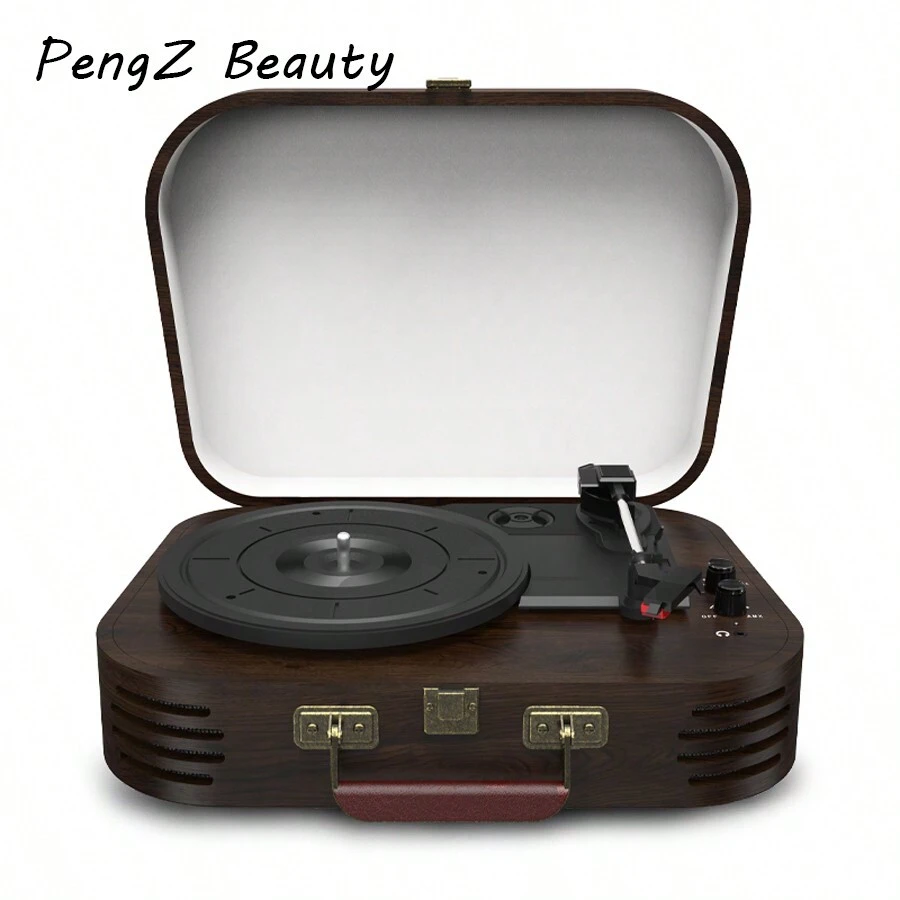 PengZ Record Player A3with Turntable Record Player With 2 Stereo Speakers  Wireless 3-Speed 33/45/78RPM Support Headphone Jack/USB/AUX-IN/RCA-Out/Recording