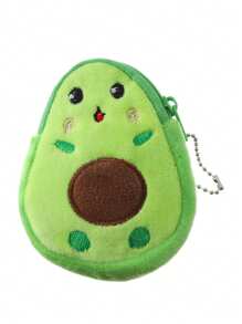 卡通牛油果零钱包，儿童可爱毛绒背包挂件 - 彩色 - 查看 10