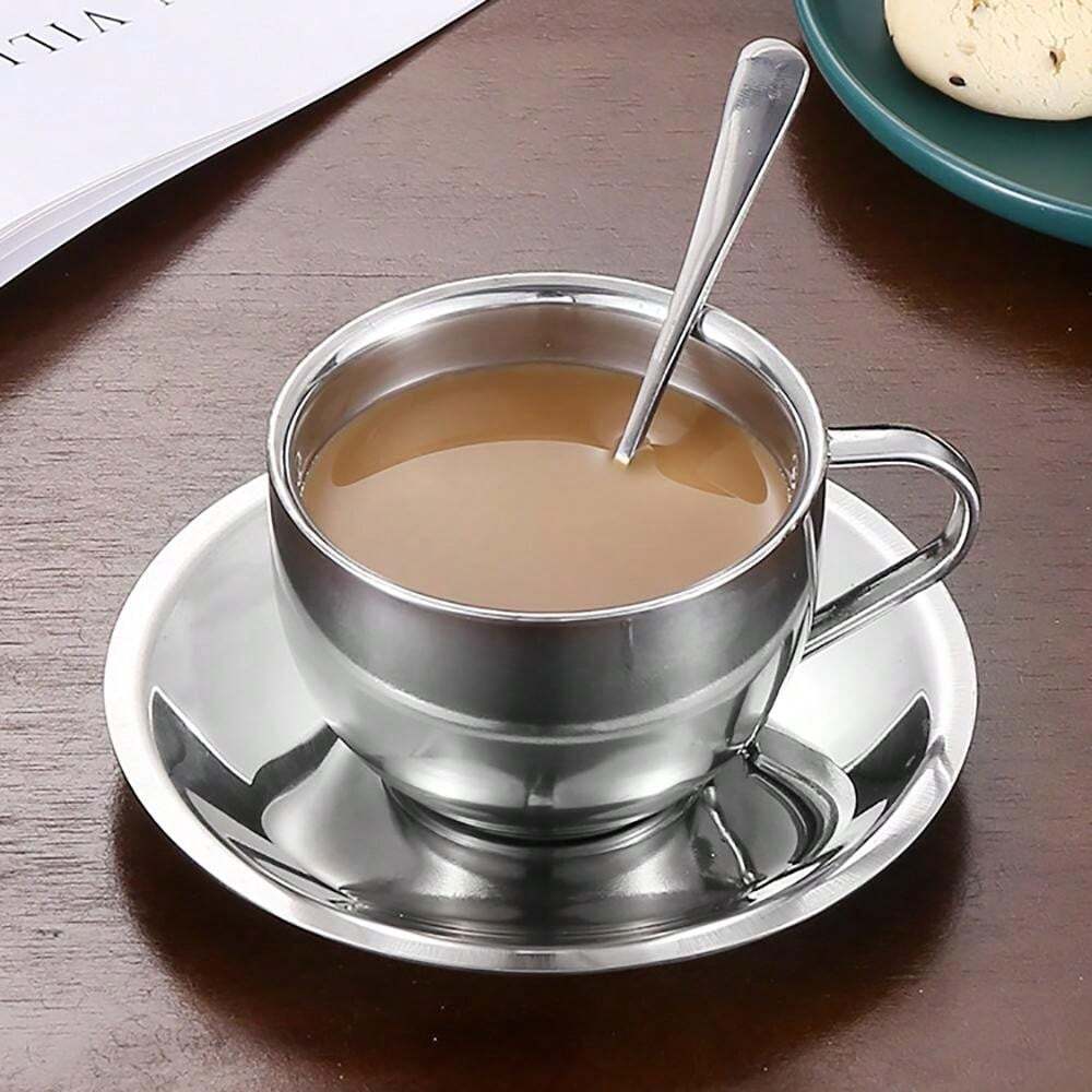 Bincoo Retro Coffee Scoop 2-Pack - Stainless Steel With Walnut Handle | 1/4 Cup (60ml) Measuring Spoon For Coffee & Milk - View #2