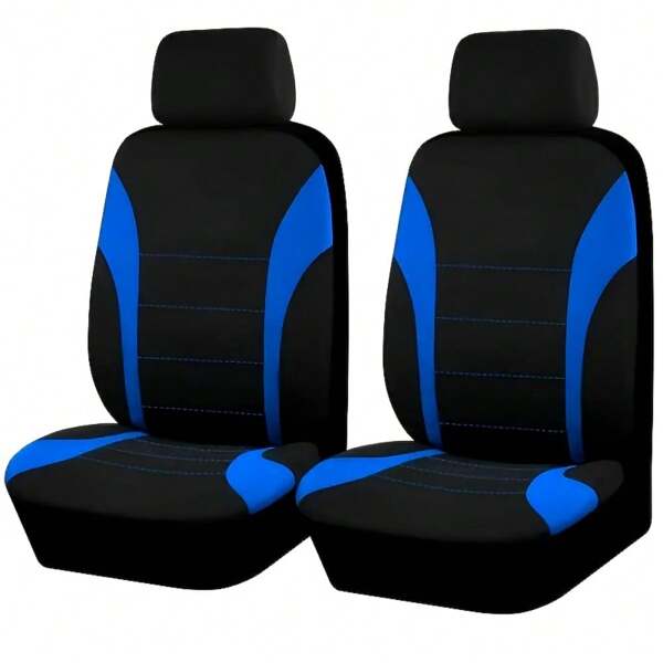Fundas universales para asientos delanteros de coche, de tela de poliéster duradera, fácil instalación, protección de relleno de esponja para todas las estaciones, adecuado para la mayoría de vehículos (Juego de 2)