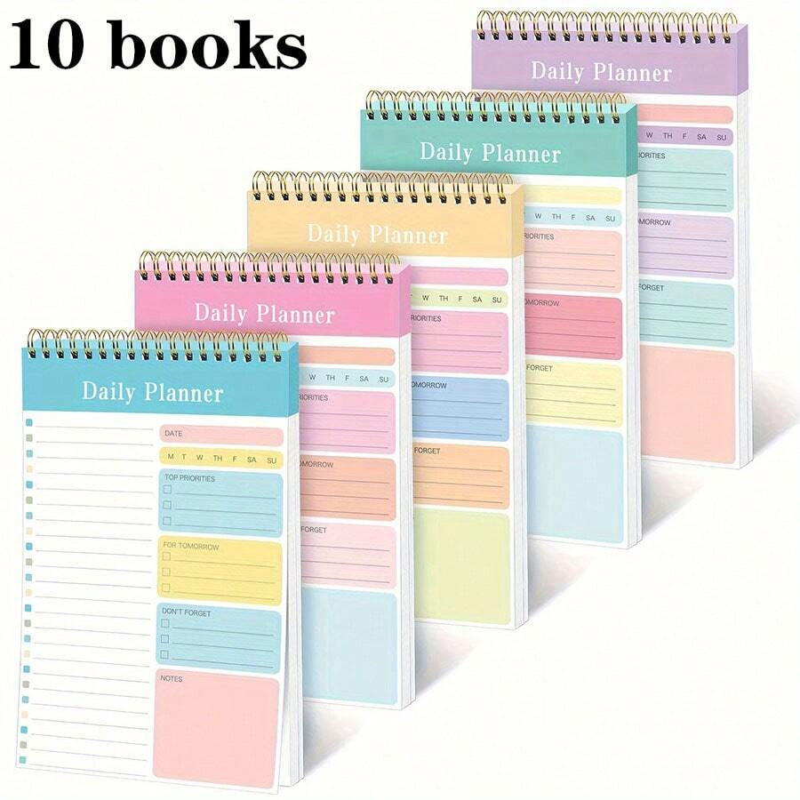 1 Sets Of Daily Plan Spiral Notebook Set A5 Size, Transparent Cover