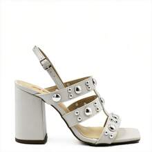 Cris Metal Block Heel Sandal - 白色 - 查看 1