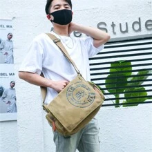 1 pieza Bolso cruzado de lona con estilo para hombres, con compartimento espacioso para documentos y tableta, correa de hombro práctica para viajes, diseño bandolera para uso diario, salir y viajes de negocios - resistente al agua y mensajero versátil para hombres, bolsos para portátiles y bolsa escolar