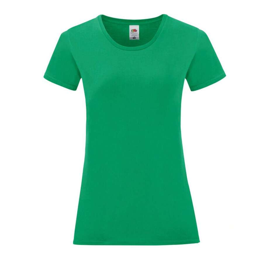 Fruit of the Loom Girls Iconic 150 T-Shirt (Kelly Green) - Green - View 1