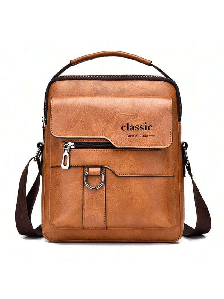 1 قطعة حقيبة كتف رجالية، حقيبة جلد صناعي عبر الجسم...