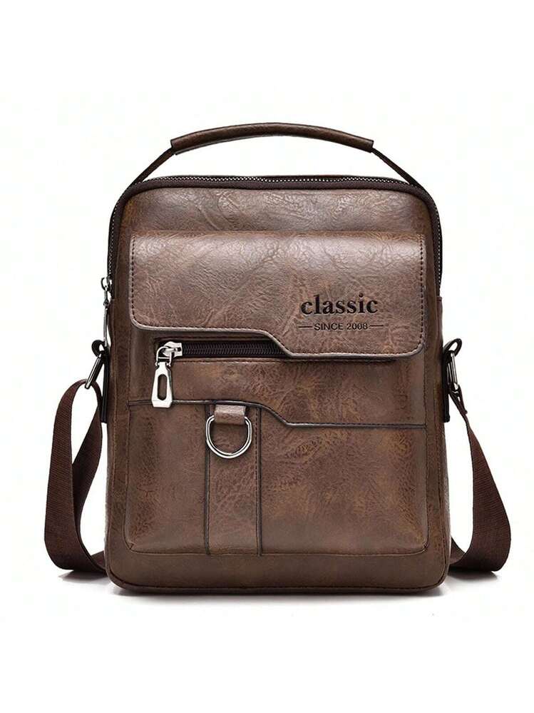 1 قطعة حقيبة كتف رجالية، حقيبة جلد صناعي عبر الجسم...