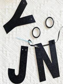 112pcs DIY Sequin Bunting Set - DIY Banner Includes 107 Letters & Numbers, 3 Ropes And 2 Threading Devices, For Events, Parties, Birthday, Bachelorette, Christmas, Any Party Decorations, Customizable