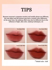 COLORKEY Son kem lì 2g Creamy Velvet Matte Lipstick chống dính dạng cốc - O104 - Xem 10