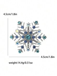 Christmas Rhinestone Snowflake Brooches For Women Unisex Beautiful Pins Multi-Color Available Casual Party Accessories Gifts