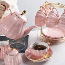 Sweejar Home Porcelain Tea Set Royal Family 225 Ml To Cups And Saucers With Teapot Milk Jug Ceramic Tea And Coffee Cups