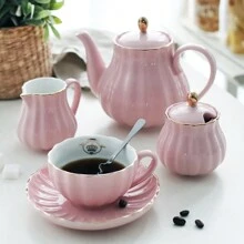 Sweejar Home Porcelain Tea Set Royal Family 225 Ml To Cups And Saucers With Teapot Milk Jug Ceramic Tea And Coffee Cups