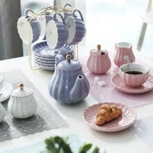 Sweejar Home Porcelain Tea Set Royal Family 225 Ml To Cups And Saucers With Teapot Milk Jug Ceramic Tea And Coffee Cups